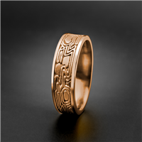 Wide Zen Garden Wedding Ring in 18K Rose Gold